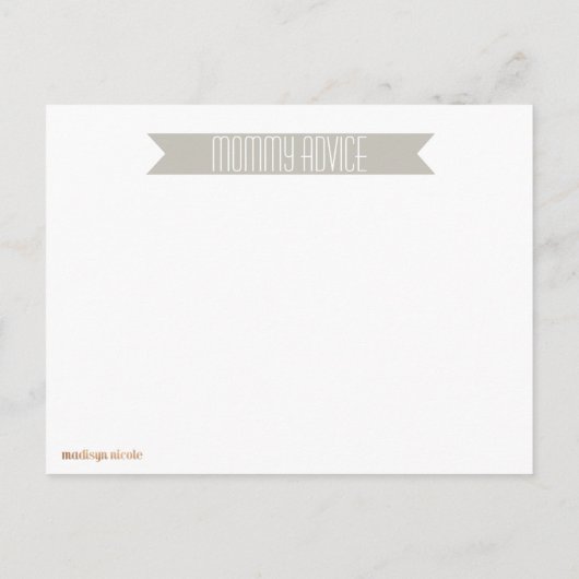 BABY SHOWER ADVICE CARD HINWEISKARTE (Rückseite)