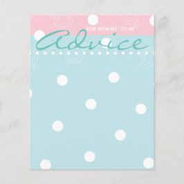 Baby Shower Advice Card "Pink & Blue Baby"