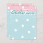 Baby Shower Advice Card "Pink & Blue Baby" (Vorne/Hinten)