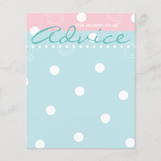 Baby Shower Advice Card "Pink & Blue Baby" (Vorderseite)