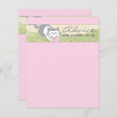 Baby Shower Advice Card "Pink Cat Storybook" (Vorne/Hinten)
