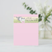 Baby Shower Advice Card "Pink Cat Storybook" (Stehend Vorderseite)