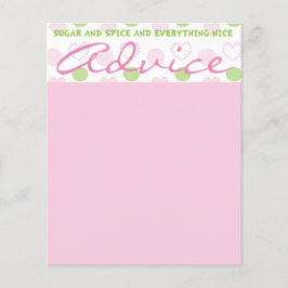 Baby Shower Advice Card "Sugar and Spice"