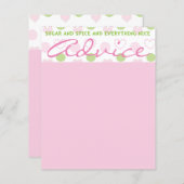 Baby Shower Advice Card "Sugar and Spice" (Vorne/Hinten)