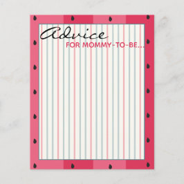 Baby Shower Advice Card "Umbrella Watermelon"