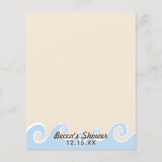 Baby Shower Advice Card "Under the Sea Mobile" (Rückseite)