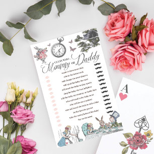 Baby Shower Alice im Wunderland Spaß raten, wer sp