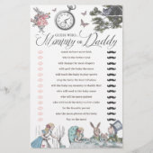 Baby Shower Alice im Wunderland Spaß raten, wer sp (Vorderseite)