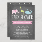 Baby Shower Animals | Babyparty Einladung (Vorne/Hinten)