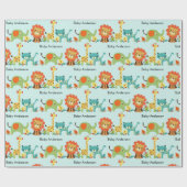 Baby Shower Animes geben Giraffe Lion Boy Girl ein Geschenkpapier (Flach)