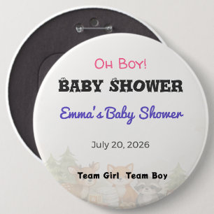 Baby Shower Anstecker Team Mädchen Team Junge Button