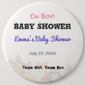 Baby Shower Anstecker | Team Mädchen | Team Junge Button (Vorderseite)