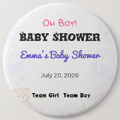 Baby Shower Anstecknadel | Team Mädchen | Team Jun (Vorderseite)
