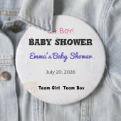 Baby Shower Anstecknadel | Team Mädchen | Team Jun (Beispiel)