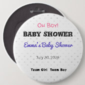Baby Shower Anstecknadel | Team Mädchen | Team Jun (Vorne & Hinten)
