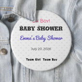 Baby Shower Anstecknadel | Team Mädchen | Team Jun (Beispiel)