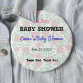 Baby Shower Anstecknadel | Team Mädchen | Team Jun (Beispiel)