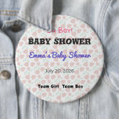 Baby Shower Anstecknadel | Team Mädchen | Team Jun (Beispiel)