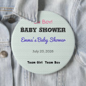 Baby Shower Anstecknadel | Team Mädchen | Team Jun (Beispiel)