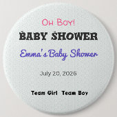 Baby Shower Anstecknadel | Team Mädchen | Team Jun (Vorderseite)