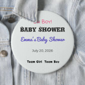 Baby Shower Anstecknadel | Team Mädchen | Team Jun (Beispiel)
