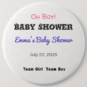 Baby Shower Anstecknadel | Team Mädchen | Team Jun (Vorderseite)