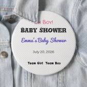 Baby Shower Anstecknadel | Team Mädchen | Team Jun (Beispiel)