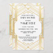 Baby Shower Art Deco Gold Party der 1920er Jahre l Einladung (Vorne/Hinten)