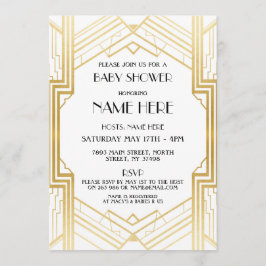 Baby Shower Art Deco Gold Party der 1920er Jahre l Einladung