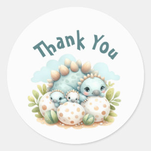 Baby-Shower-Aufkleber Dinosaurier Dino Mite Party Runder Aufkleber