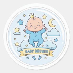 Baby-Shower-Aufkleber für Jungen Runder Aufkleber