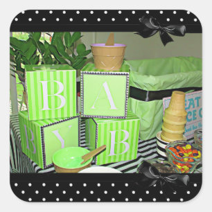 Baby Shower Aufkleber Retro Vintage Eiscreme Schil