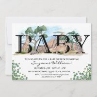 Baby-Shower Australische Tiere Aquarell
