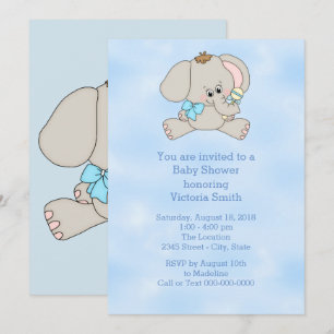 Baby Shower Baby Boy Baby Elephant Einladung