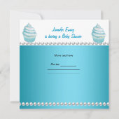 Baby Shower Baby Boy Blue Cupcake Sprinkle Einladung (Rückseite)