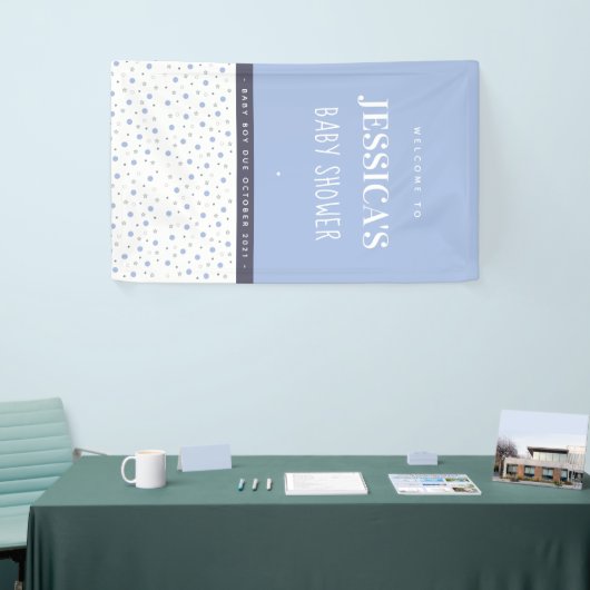 Baby Shower Baby Boy Blue Custom Banner (Messeveranstaltung)