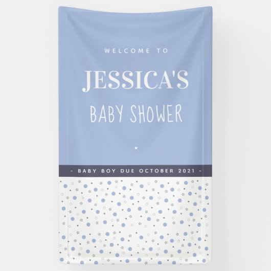 Baby Shower Baby Boy Blue Custom Banner (Vertikal)