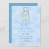 Baby Shower Baby Boy Blue Hippo Einladung (Vorne/Hinten)
