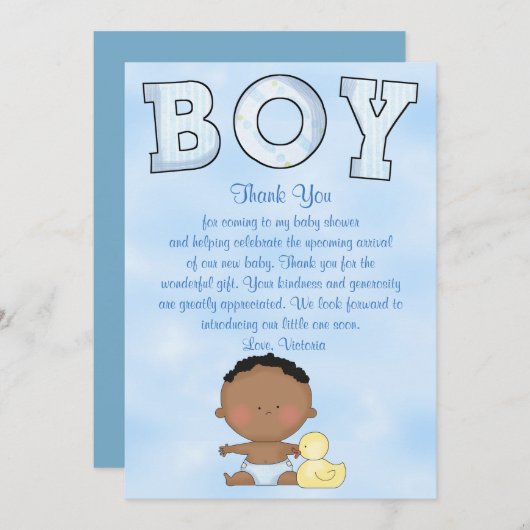 Baby Shower Baby Boy Ethnic Einladung (Vorne/Hinten)