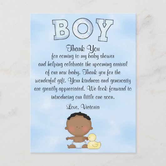 Baby Shower Baby Boy Ethnic Postkarte (Vorderseite)