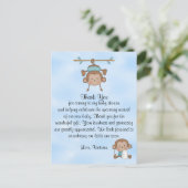 Baby Shower Baby Boy Monkey Postkarte (Stehend Vorderseite)