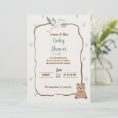 Baby shower - baby boy or gris Invitation Einladung (Stehend Vorderseite)
