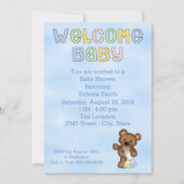 Baby Shower Baby Boy Teddy Bear Einladung (Vorderseite)