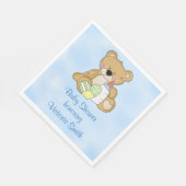 Baby Shower Baby Boy Teddy Bear Serviette (Ecke)