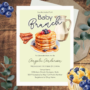 Baby Shower Baby Brunch Spaß Grün Einladung