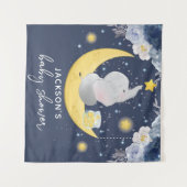 Baby Shower Baby Elephant auf dem Mond Wandteppich (Vorderseite (Horizontal))