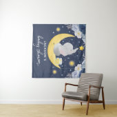 Baby Shower Baby Elephant auf dem Mond Wandteppich (Beispiel (Horizontal))