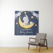 Baby Shower Baby Elephant auf dem Mond Wandteppich (Beispiel)