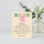 Baby Shower Baby Elephant Postkarte (Stehend Vorderseite)