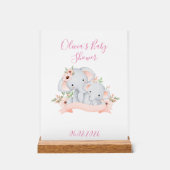 BABY SHOWER BABY ELEPHANT UND MAMA ELEPHANT ACRYLSCHILD (Vorderseite)
